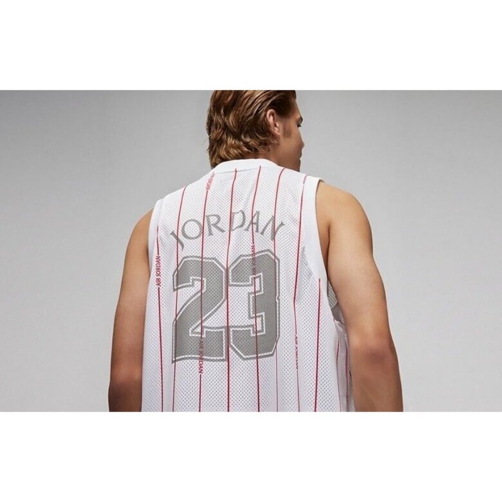 Nike Air Jordan Basketball Jersey Mens Size 3XL White Red Pinstripe Baseball NWT - Picture 4 of 9